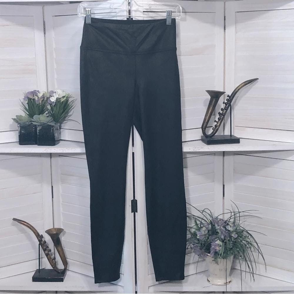 Nine West NWOT Nine West leather look shiny black leggings sz S Size 28" / US 6 / IT 42 - 1 Thumbnail