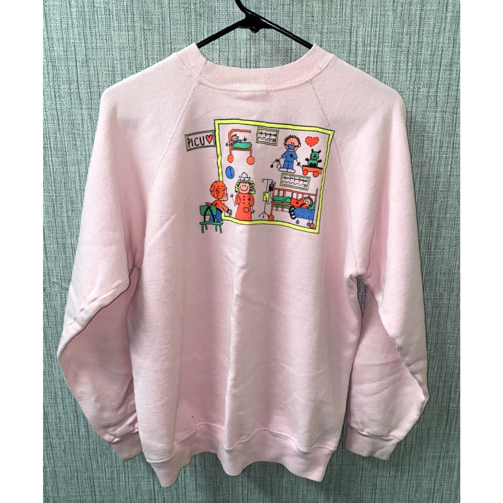 Hanes VINTAGE Hanes Womens Pink Fleece Lined Crewneck Sweater Size L PICU Size L / US 10 / IT 46 - 3 Thumbnail