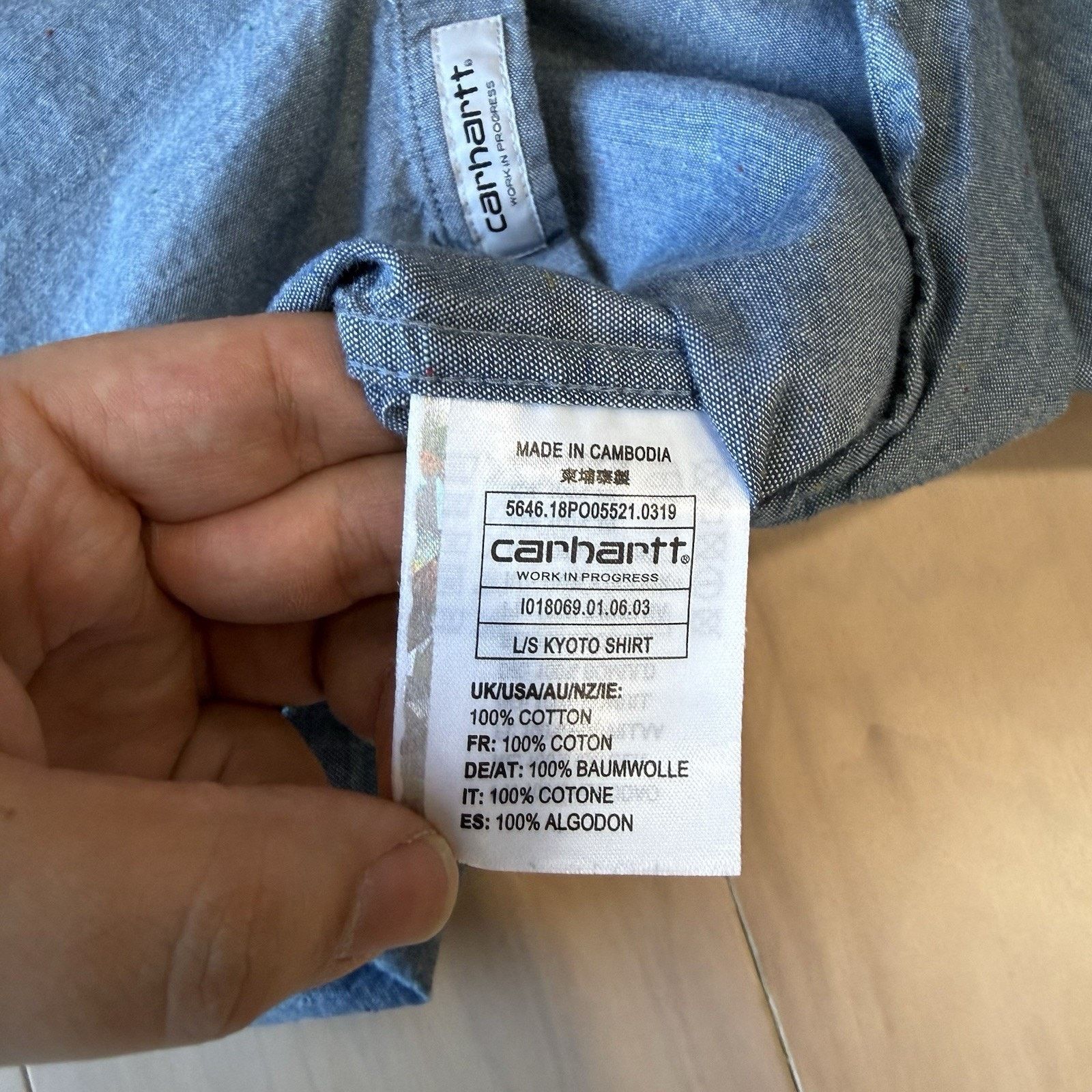 Carhartt Wip Carhartt WIP Kyoto Shirt Small Blue Minimalist Oxford Size US S / EU 44-46 / 1 - 7 Thumbnail