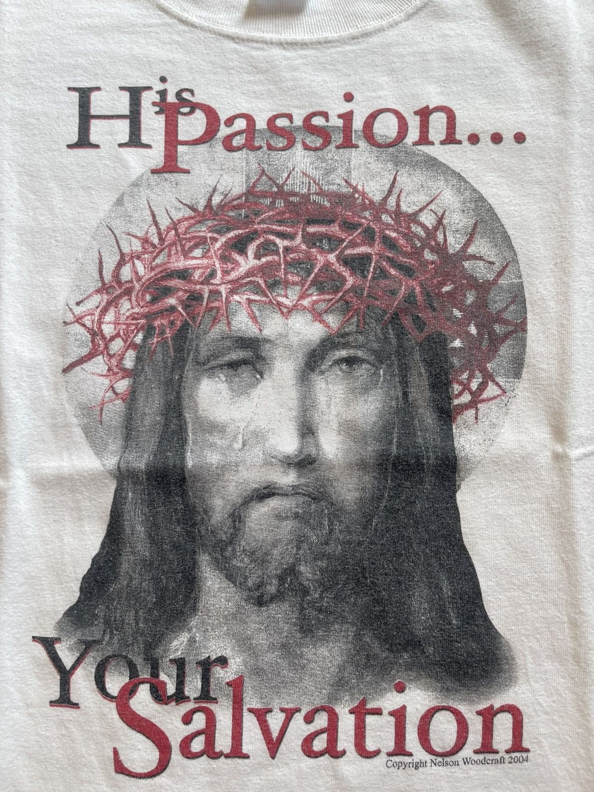 Vintage Vintage 2004 His Passion Your Salvation Jesus T-Shirt Anvil Size US M / EU 48-50 / 2 - 3 Thumbnail