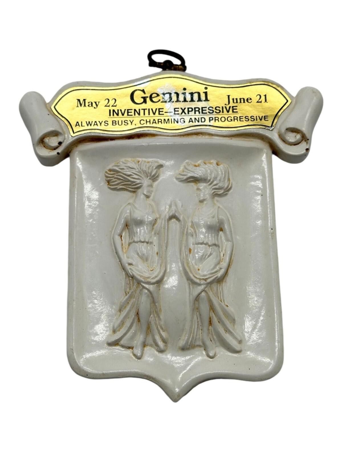 Gemini Vintage Gemini Wall Plaque Plastic Zodiac Sign Decorative Size ONE SIZE - 1 Thumbnail