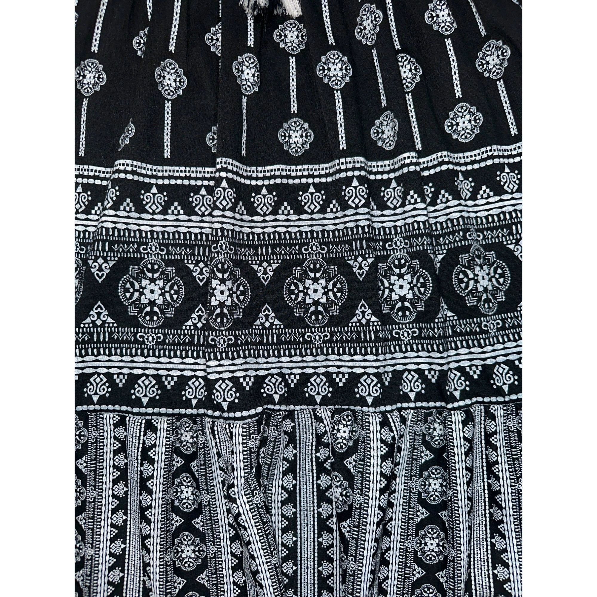 Almost Famous Almost Famous Black White Ruffle Sleeve Boho Dress Size Larg Size L / US 10 / IT 46 - 9 Thumbnail