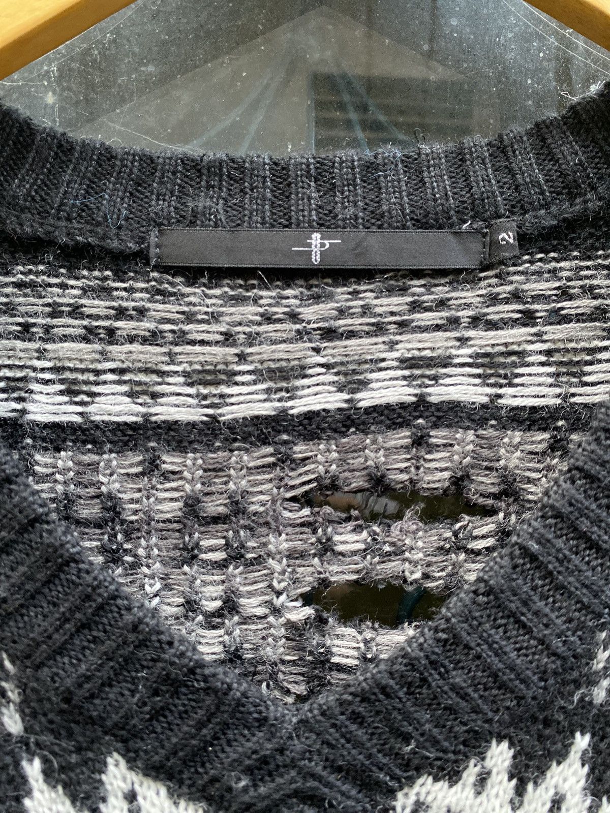 If Six Was Nine × Junya Watanabe × Le Grande Bleu (L.G.B.) Japanese No ID Distressed knit sweater number nine style Size US M / EU 48-50 / 2 - 6 Thumbnail