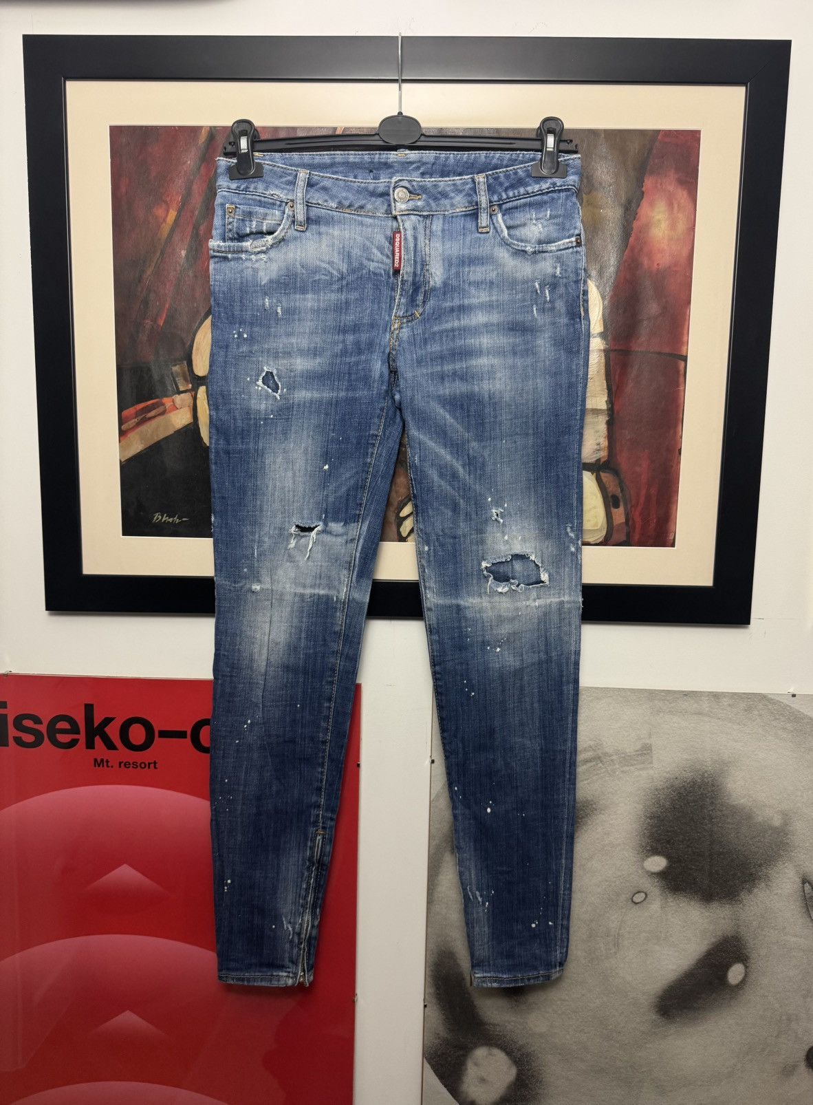 Dsquared2 Dsquared2 Super Skinny Jean Distressed Luxury Denim Pant Zip Size US 30 / EU 46 - 1 Thumbnail