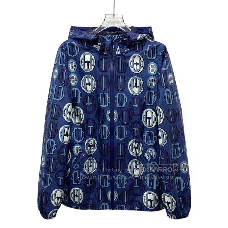 Hermes Hermes Dark blue pattern all-over printed mulberry silk ho Size XXS / US 00 / IT 34 - 1 Thumbnail