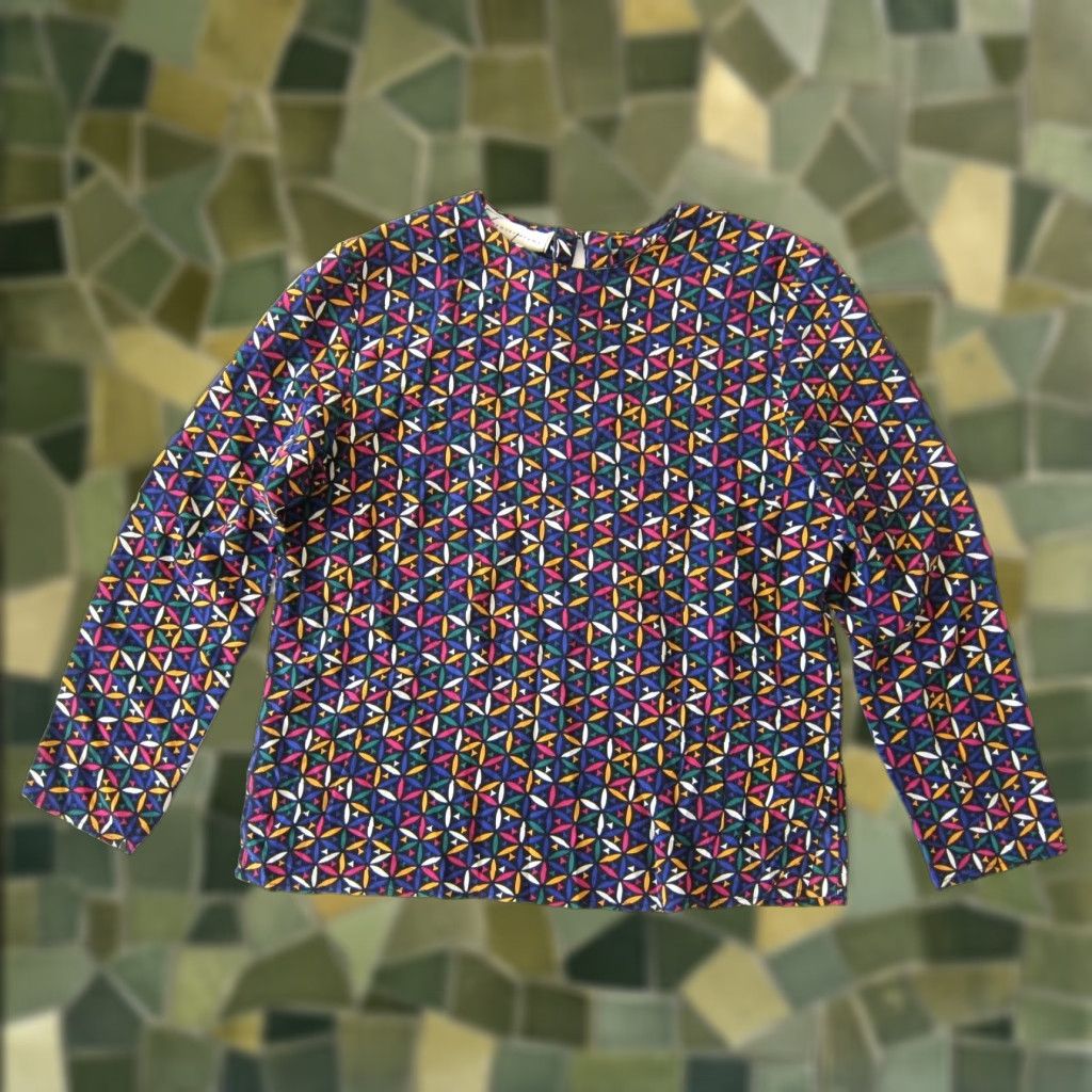 Pinko Spenser Jeremy Blouse Geometric 100% Silk Long sleeve Tunic Pink S Womens Vintage Shirts Size S / US 4 / IT 40 - 1 Thumbnail