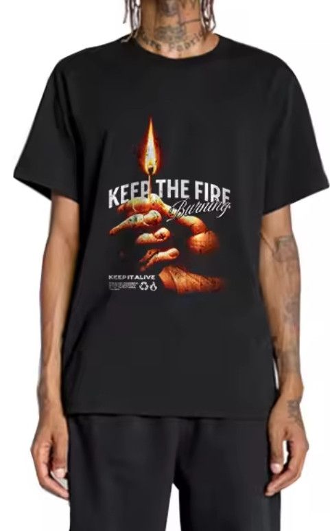 Other Fire of life Black Basic Tee Vintage Design Printed Size US M / EU 48-50 / 2 - 3 Thumbnail