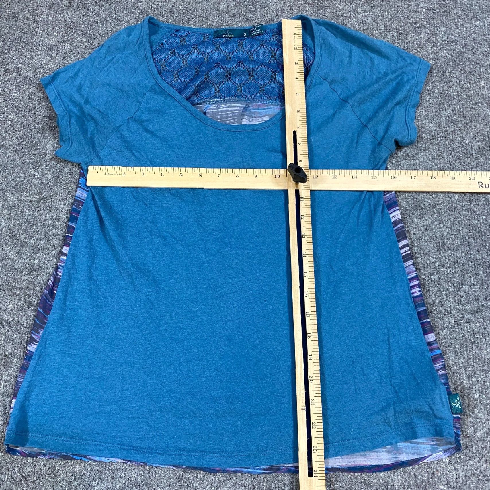 Prana prAna Dina Top T-Shirt Blue S Cotton Blend USA Made Womens Shirt Short Sleeve Boat Neck Size S / US 4 / IT 40 - 2 Thumbnail