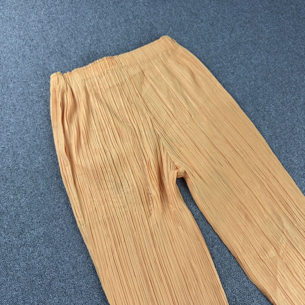 Pleats Please Issey Miyake Pleats Please - Issey Miyake - Orange Pleated Trouser Size 23" - 5 Thumbnail