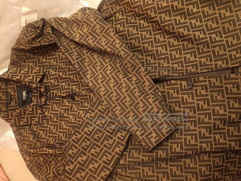 Fendi Fendi Men's Shirt Jacket, F Letter Monogram Logo Print Size US M / EU 48-50 / 2 - 2 Thumbnail