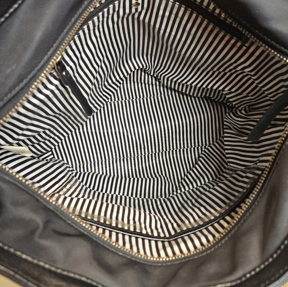 Designer Kate Spade Preloved Stylish Black Leather and Nylon Tote Bag Size ONE SIZE - 2 Thumbnail