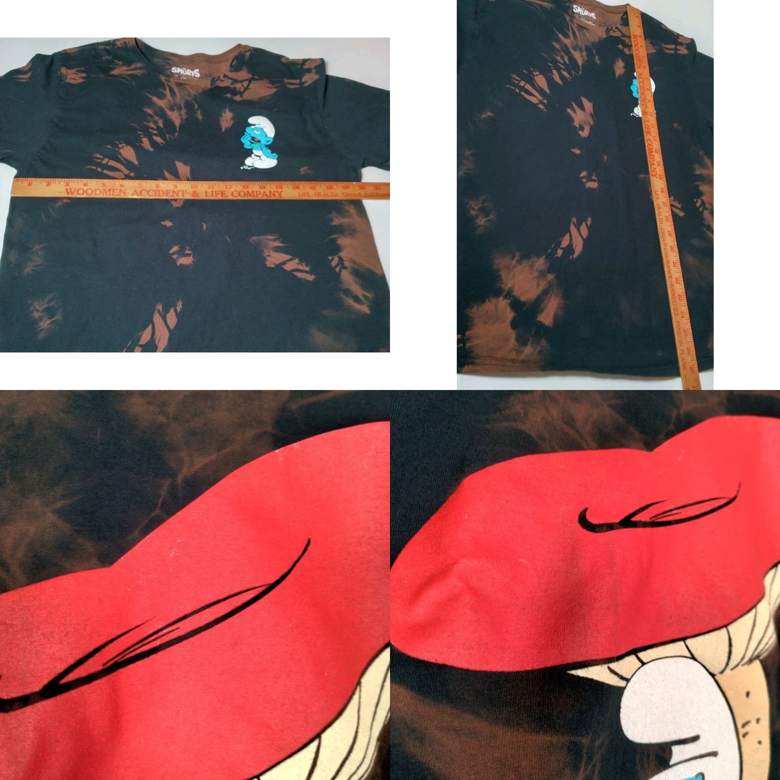 Vintage VINTAGE The Smurfs Shirt Medium Lazy Smurf Black Bleach Dye TV Cartoon Reworked Size US M / EU 48-50 / 2 - 8 Thumbnail