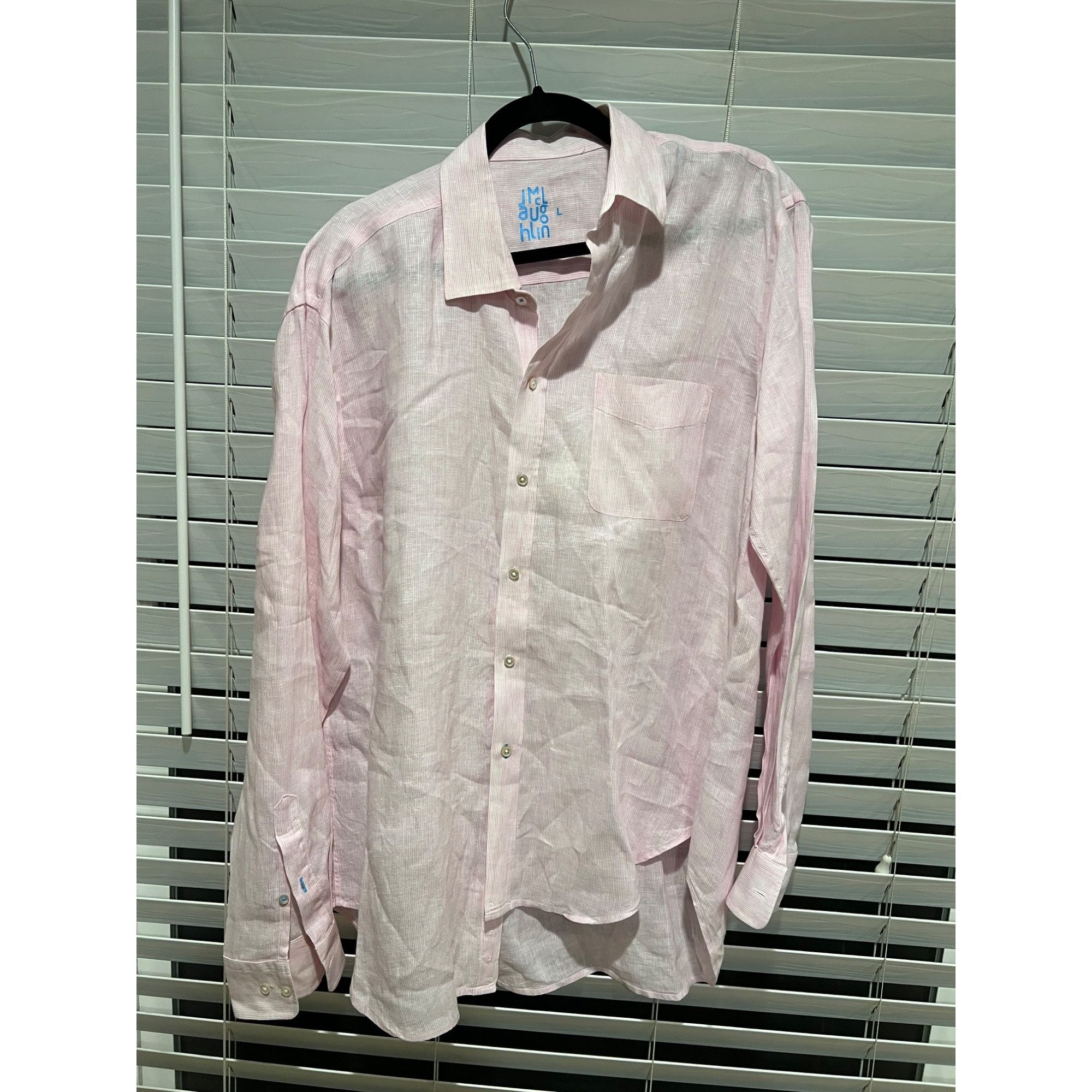 J.McLaughlin J. McLaughlin 100% Linen Pink Long Sleeve Button Up Shirt - Size US L / EU 52-54 / 3 - 2 Thumbnail