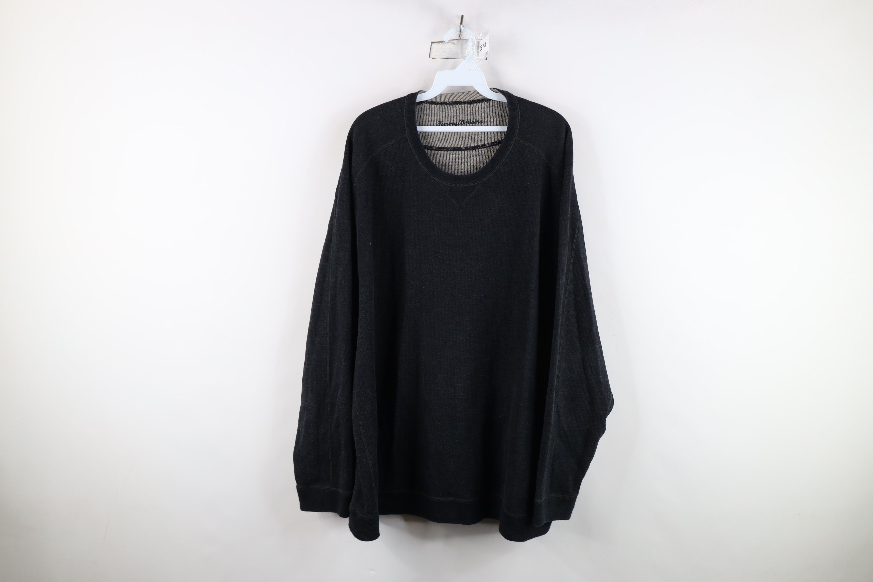 Tommy Bahama Vintage Tommy Bahama Reversible Crewneck Sweater Dark Gray Size US XXL / EU 58 / 5 - 1 Thumbnail