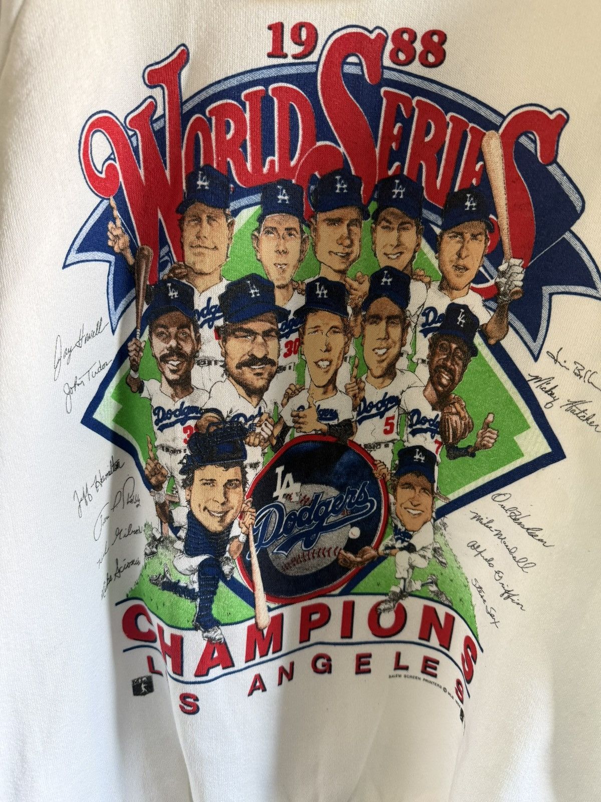 Fruit Of The Loom Vtg LA Dodgers 1988 World Series champions pullover sweater Size US L / EU 52-54 / 3 - 2 Thumbnail
