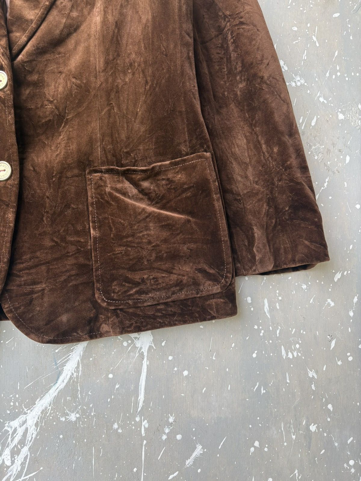 Celine Vintage 80s 90s Celine Paris brown velvet blazer Size US S / EU 44-46 / 1 - 5 Thumbnail