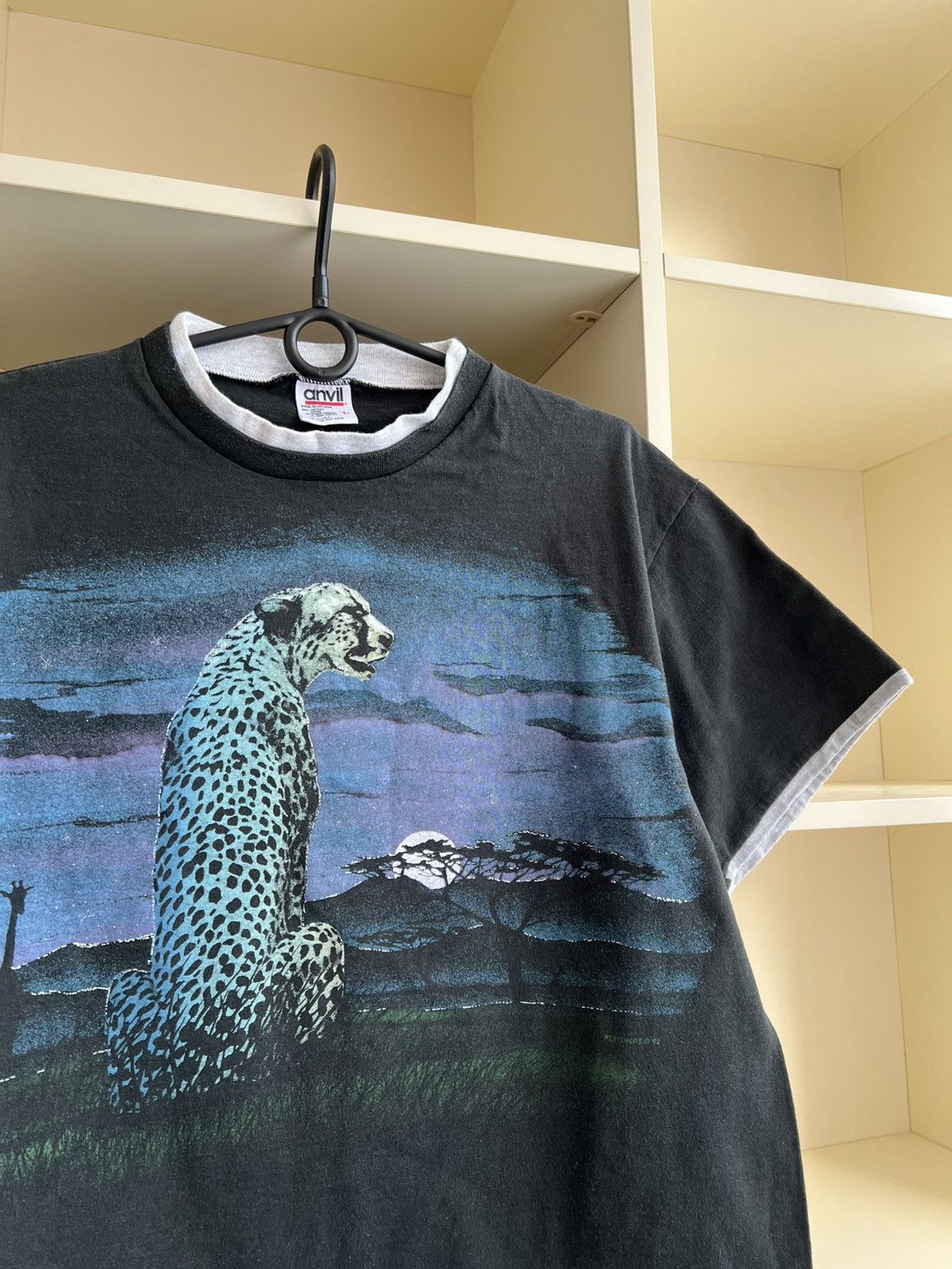 Anvil Vintage 90s Anvil Cheetah T-Shirt Made in USA Safari Nature Size US L / EU 52-54 / 3 - 7 Thumbnail