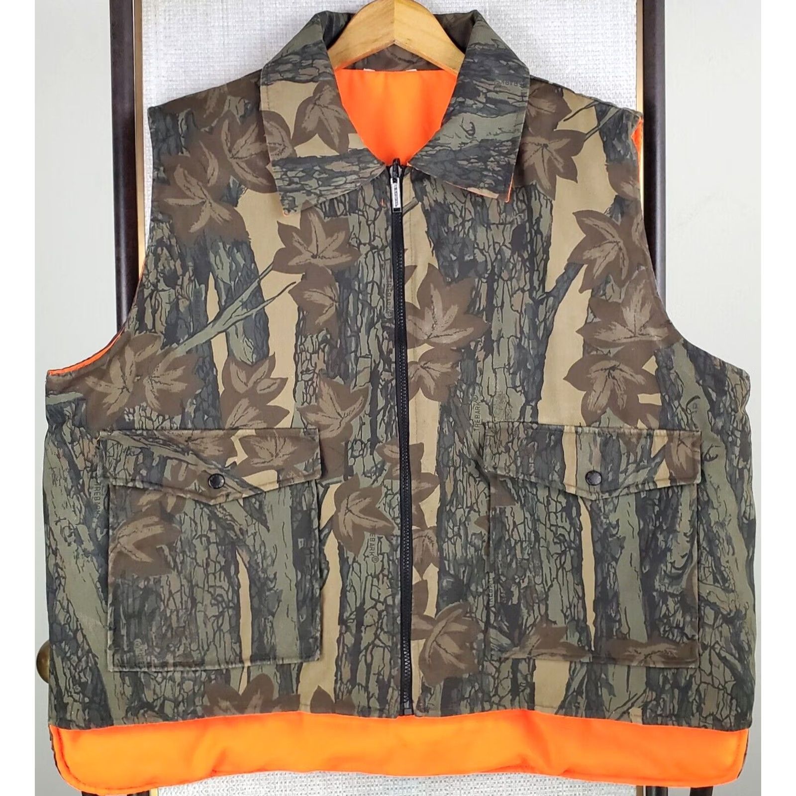 Vintage VINTAGE Winchester Men's Reversible Vest XL Trebark Camouflage Orange Conceal Full Zip Insulated Hunting Size US XL / EU 56 / 4 - 2 Thumbnail