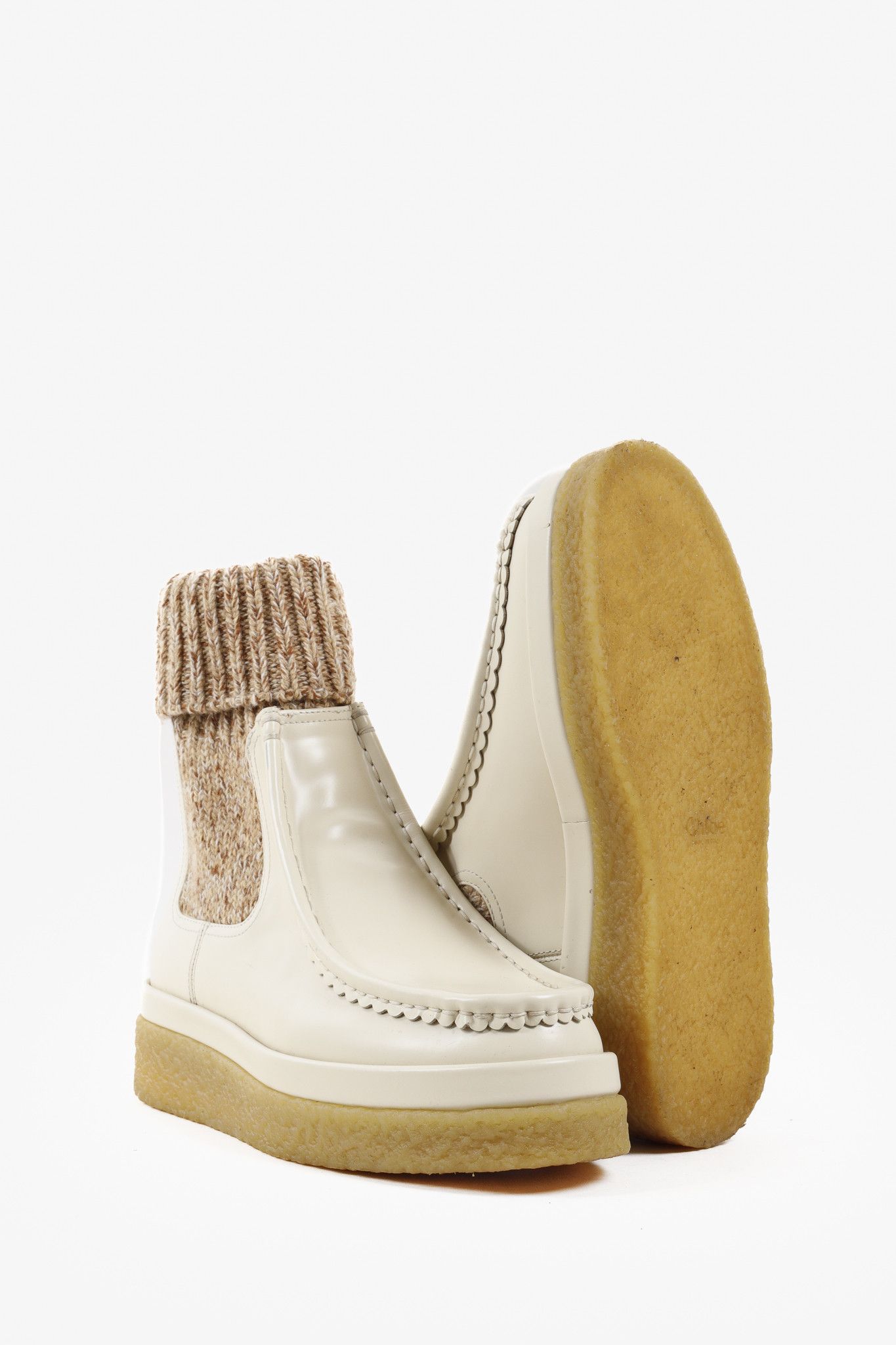Chloe Chloe Beige Jamie Sock Boots Size US 7.5 / IT 37.5 - 4 Thumbnail