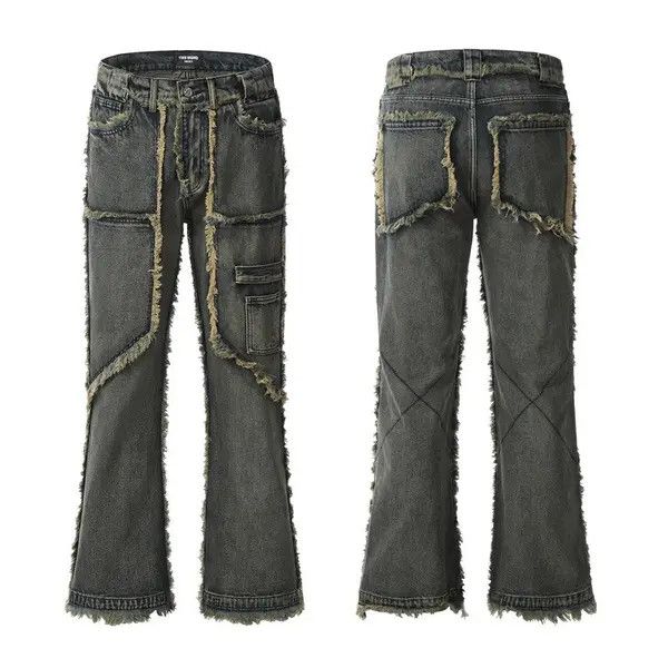 Japanese Brand Vintage Raw Jeans Trousers y2k holes pockets streetwear Size US 32 / EU 48 - 4 Thumbnail