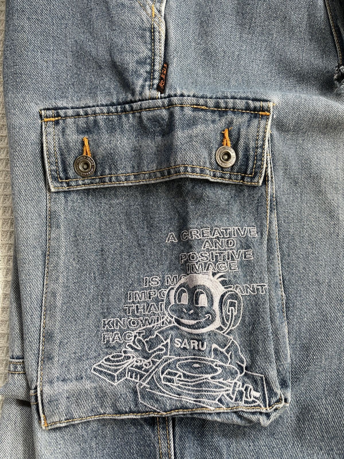 Southpole Last Drop🔥Rare🔥GRASS HITHER Cargo Multipocket Jeans Size US 37 - 5 Thumbnail