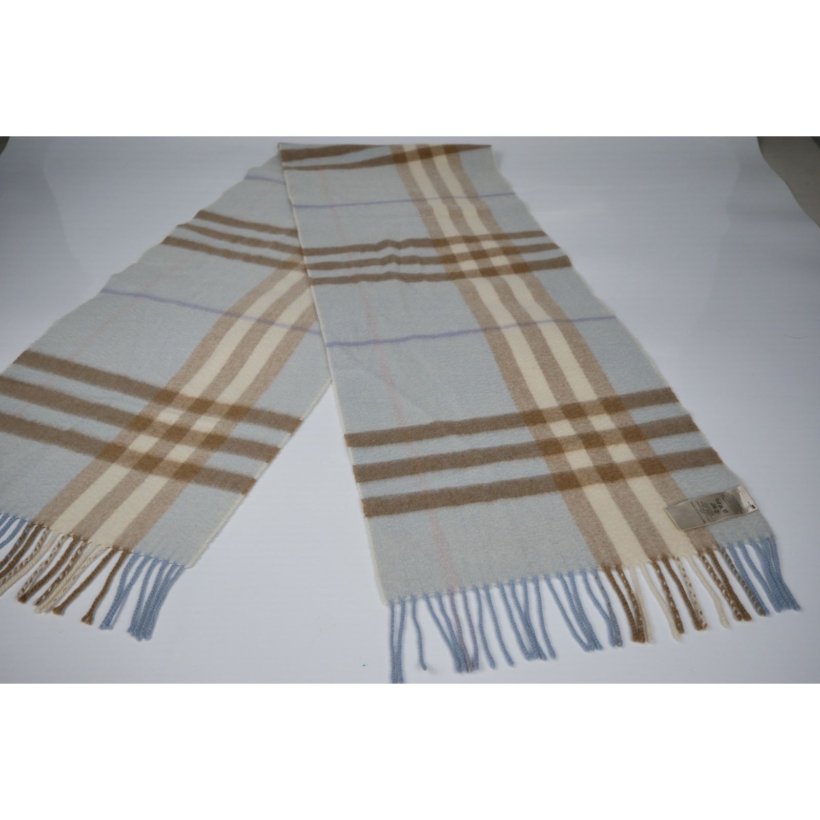 Burberry Turtle Blue Giant Check Cashmere Scarf Size ONE SIZE - 4 Thumbnail