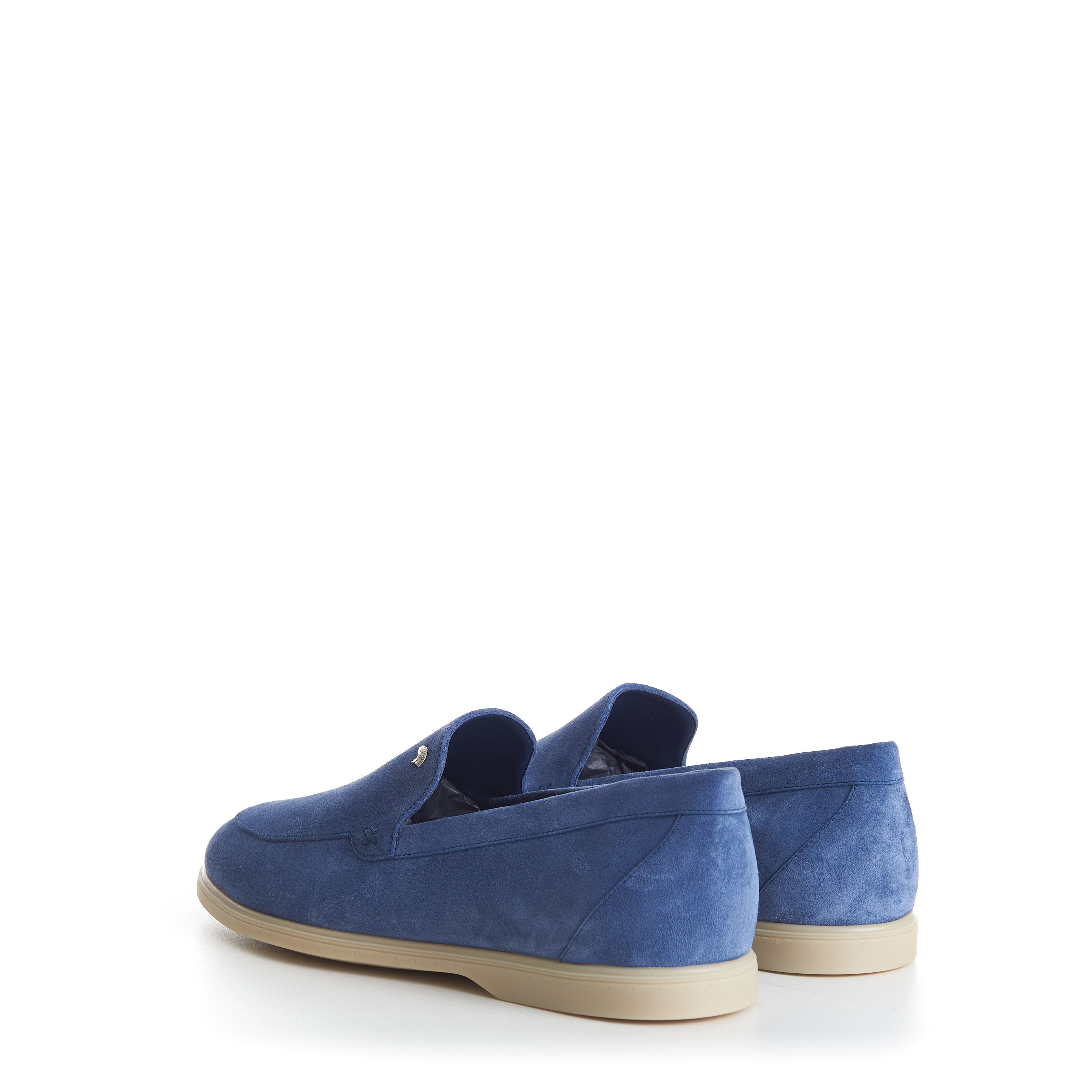 Stefano Ricci Blue Suede Slip-On Loafers - Eagle Head Application Size US 7 / EU 40 - 6 Thumbnail