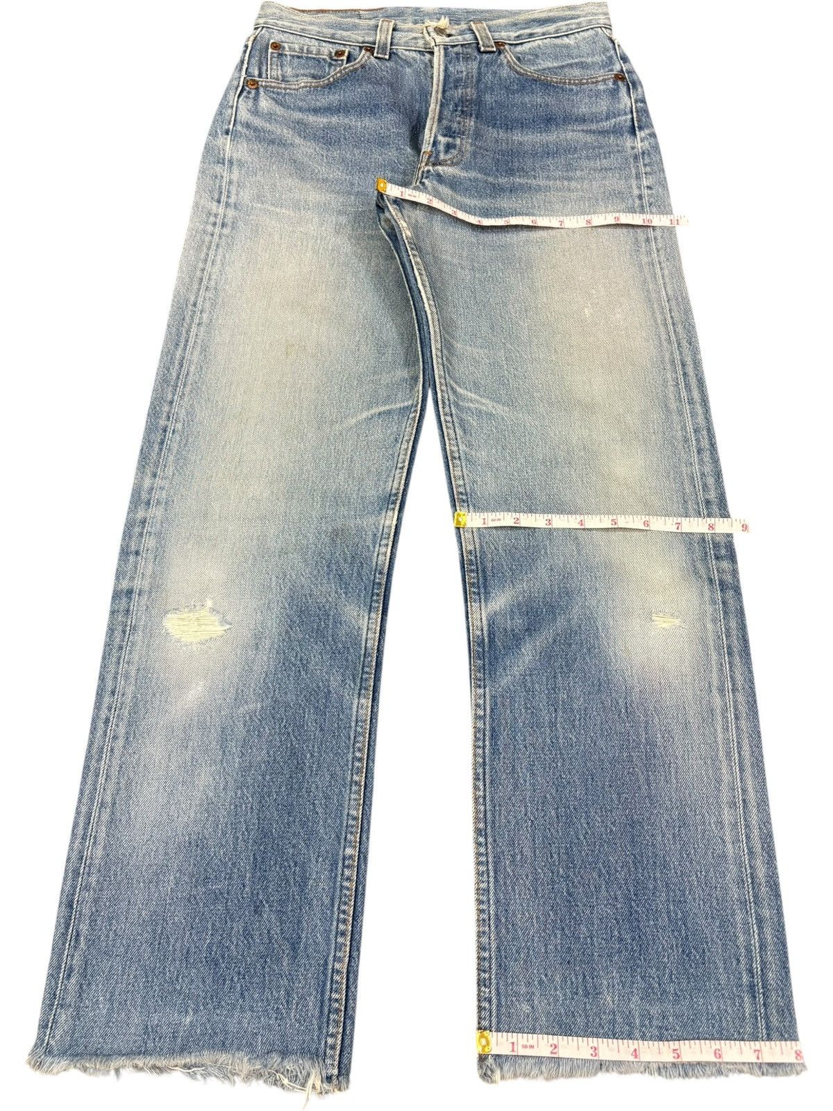 Levi's Vintage 90s Levis 501 Light Wash Distressed Jeans Size US 28 / EU 44 - 11 Thumbnail