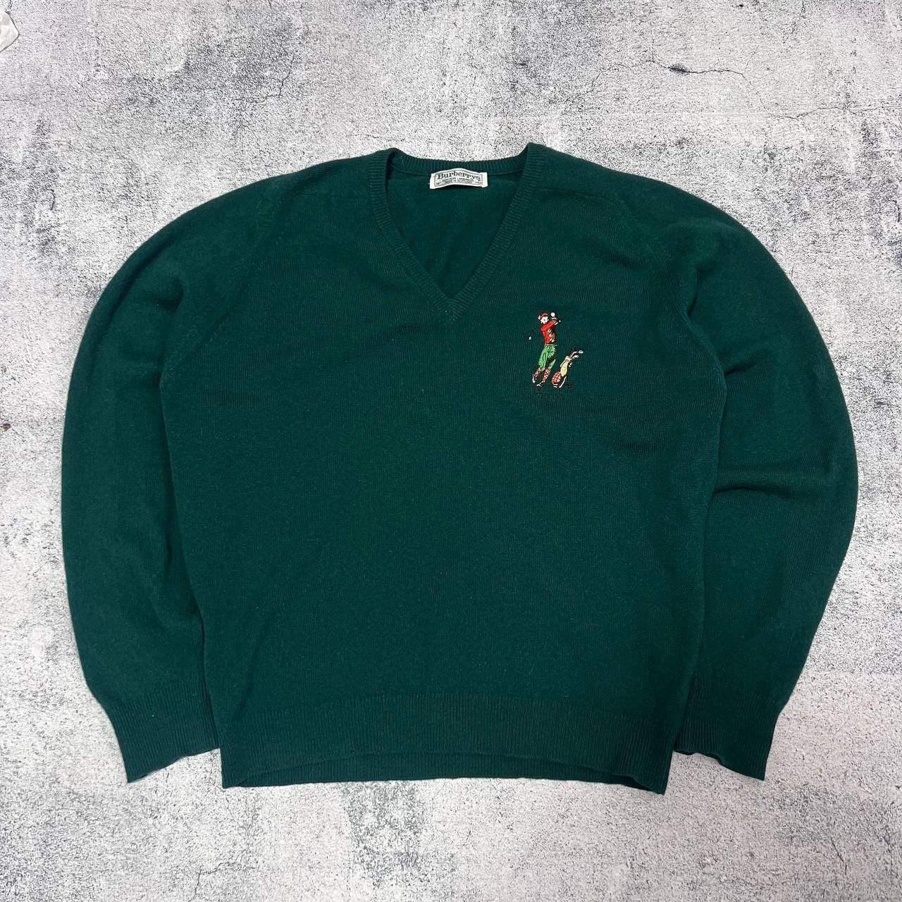 Burberry × Vintage Vintage Burberrys 1970s V-Neck Pullover Sweater Size 46 Size US M / EU 48-50 / 2 - 1 Thumbnail