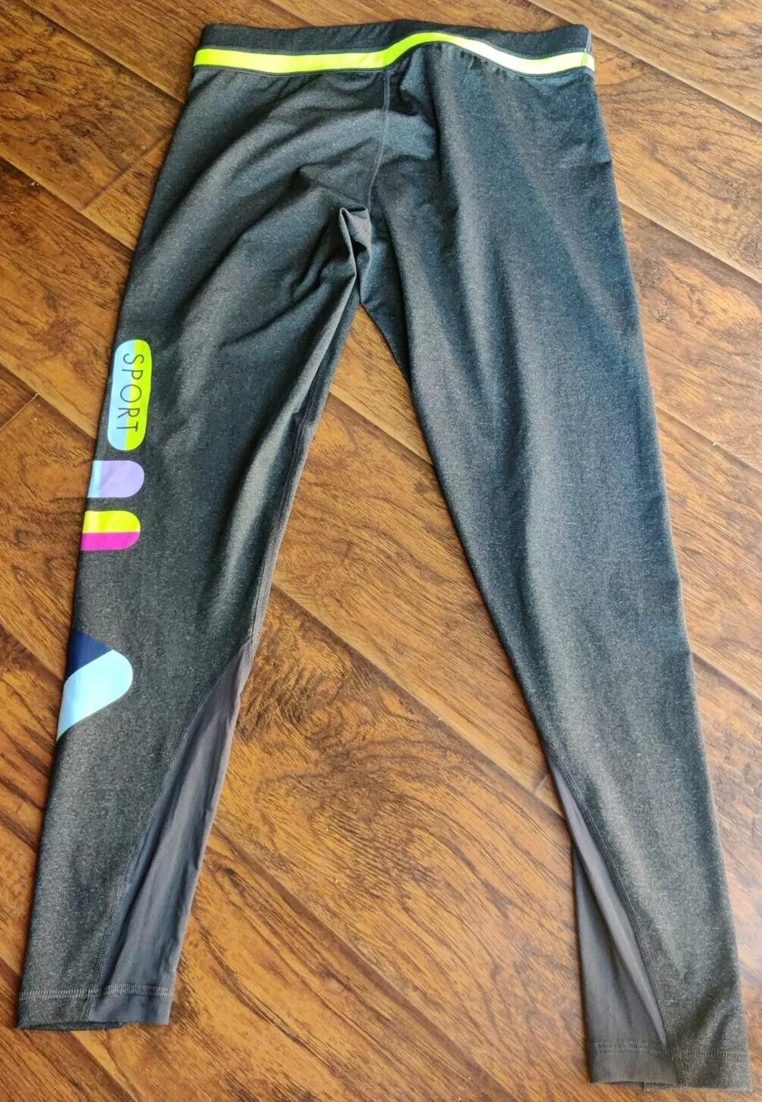 Fila Fila Sport Live In Motion Mesh Leggings Large L Gray Workoo Size 36" / US 14 / IT 50 - 3 Thumbnail