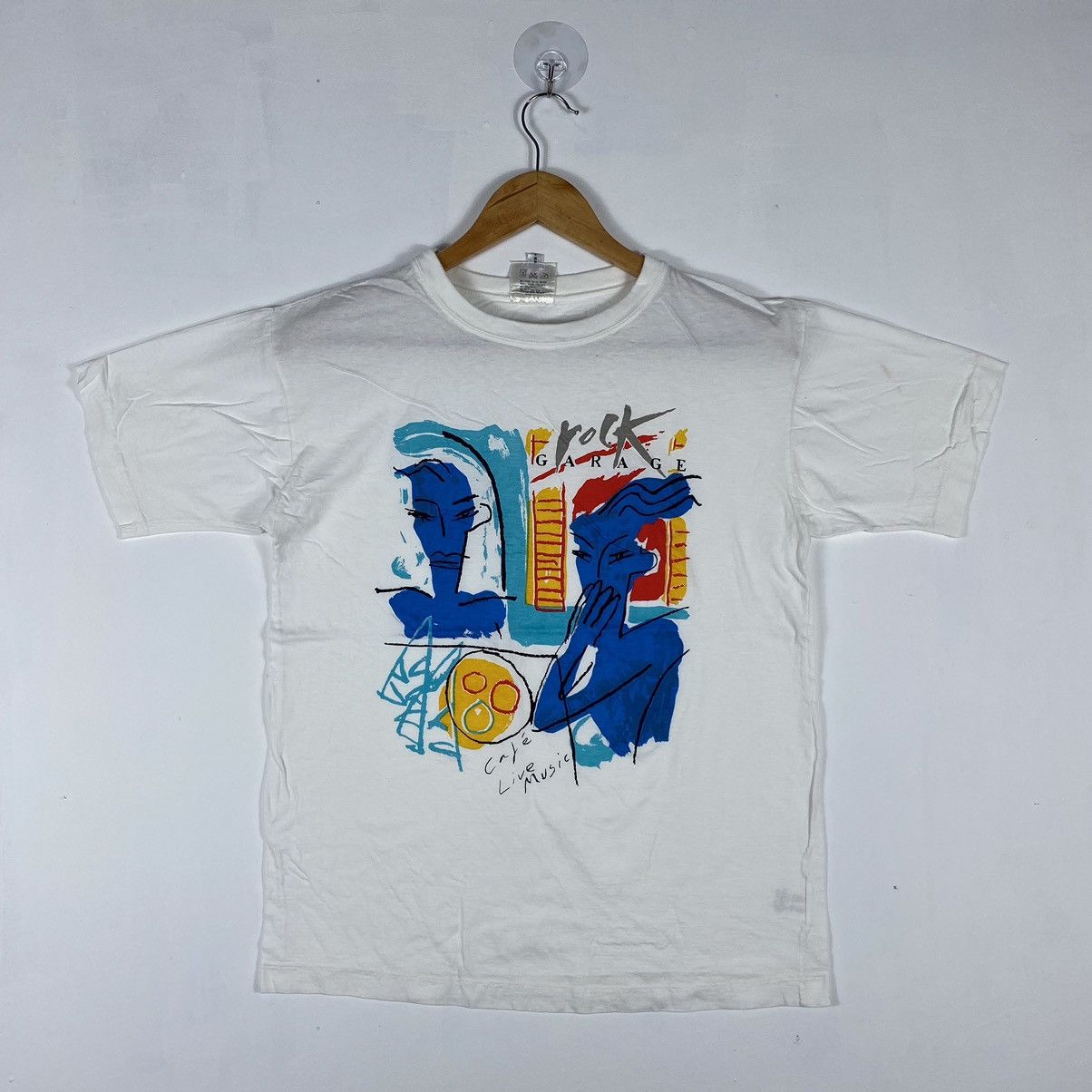 Vintage Vintage 80's ROCK GARAGE Cafe Live Music Art Graphic Tee Size US S / EU 44-46 / 1 - 2 Thumbnail