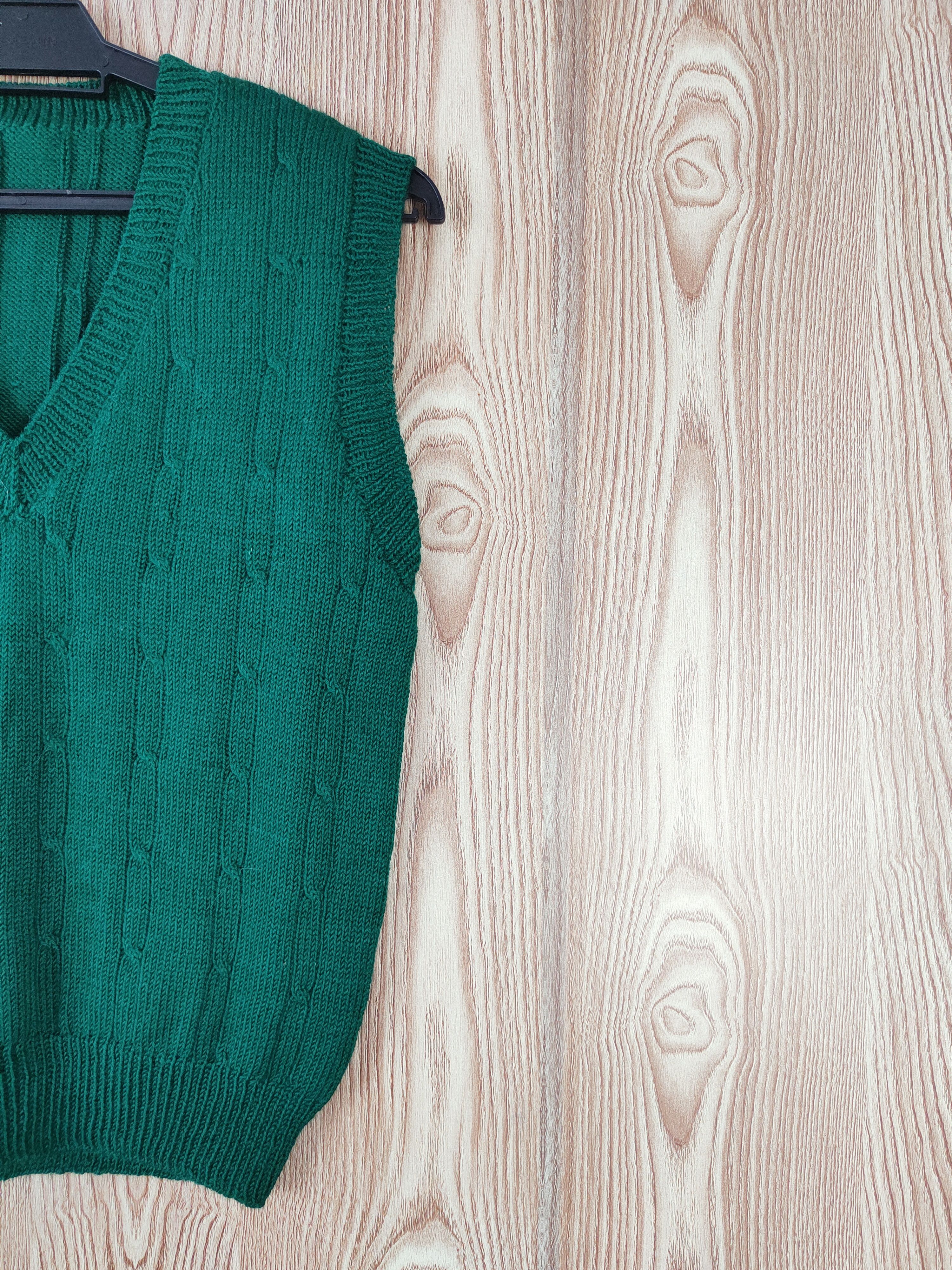 Homespun Knitwear × Japanese Brand × Vintage Japanese Brand Green Knitwear Vests #W675 Size XS / US 0-2 / IT 36-38 - 5 Thumbnail