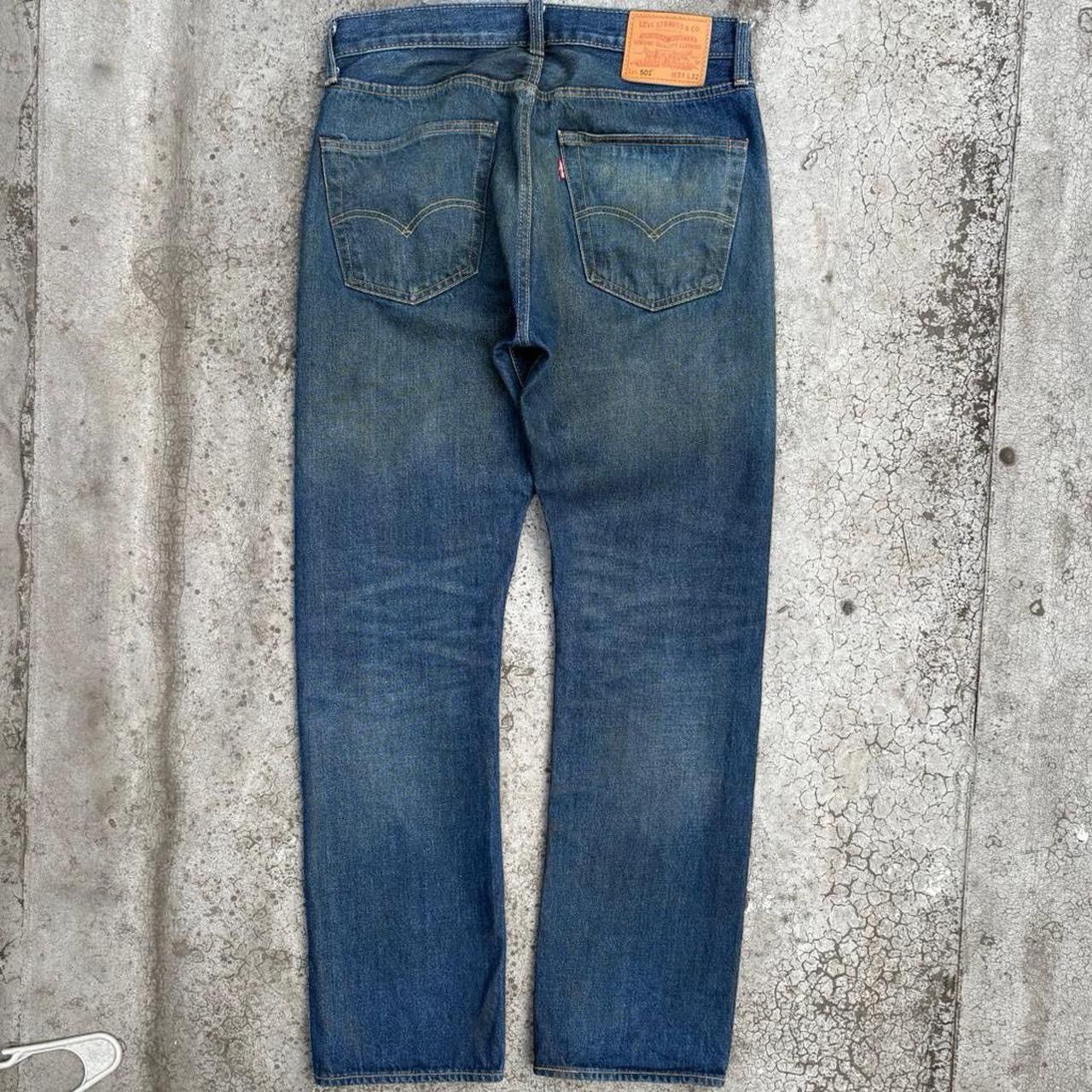 Levi's Levi's 501 Original Premium Blue Denim Straight Fit Jeans Size US 31 - 2 Thumbnail