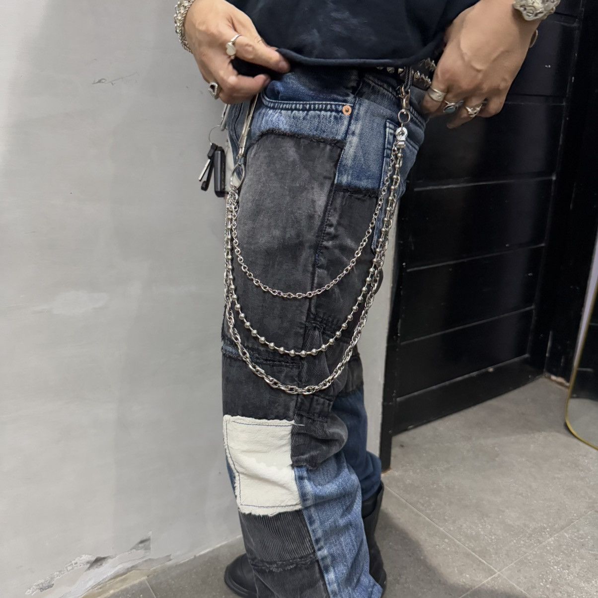 Japanese Brand Distressed Patchwork Denim Jeans Size US 32 / EU 48 - 7 Thumbnail