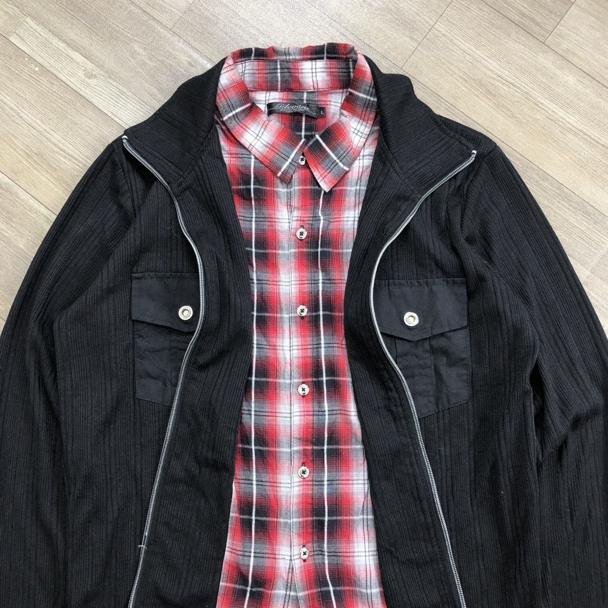 If Six Was Nine 2000s Gilevan Double Layer Lgb Goa Grunge Shirt Jacket Y2K Size US M / EU 48-50 / 2 - 7 Thumbnail