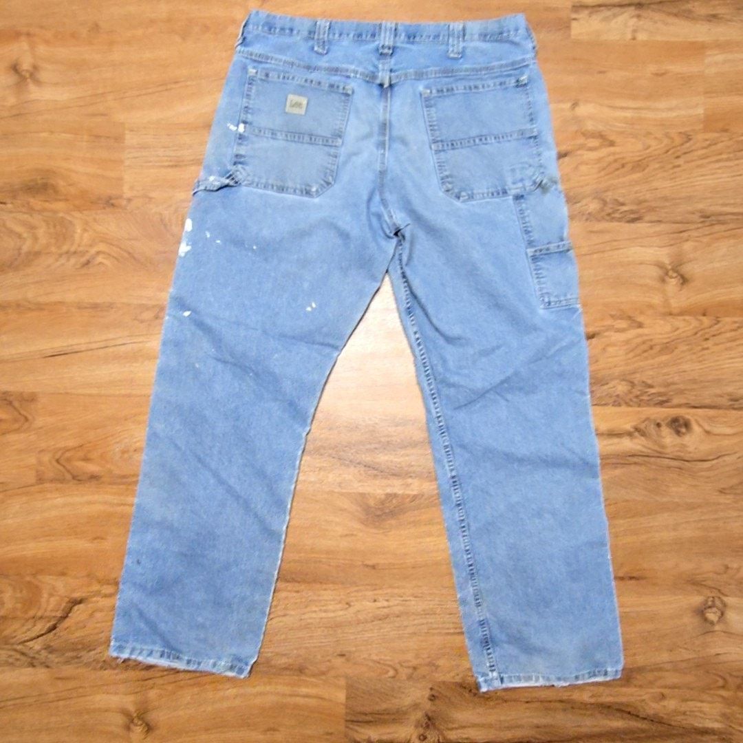 Lee Lee Carpenter Jeans Paint Splatter Blue Denim Workwear 36x32 Size US 36 / EU 52 - 9 Thumbnail