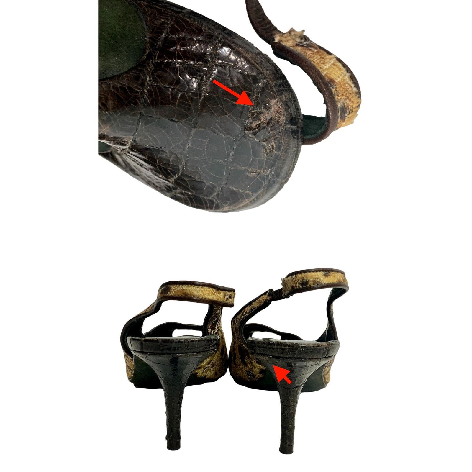 Donald Pliner × Vintage 90s Donald Pliner Leopard Print Slingback Heels Peep Toe 7.5 Size US 7.5 / IT 37.5 - 9 Thumbnail