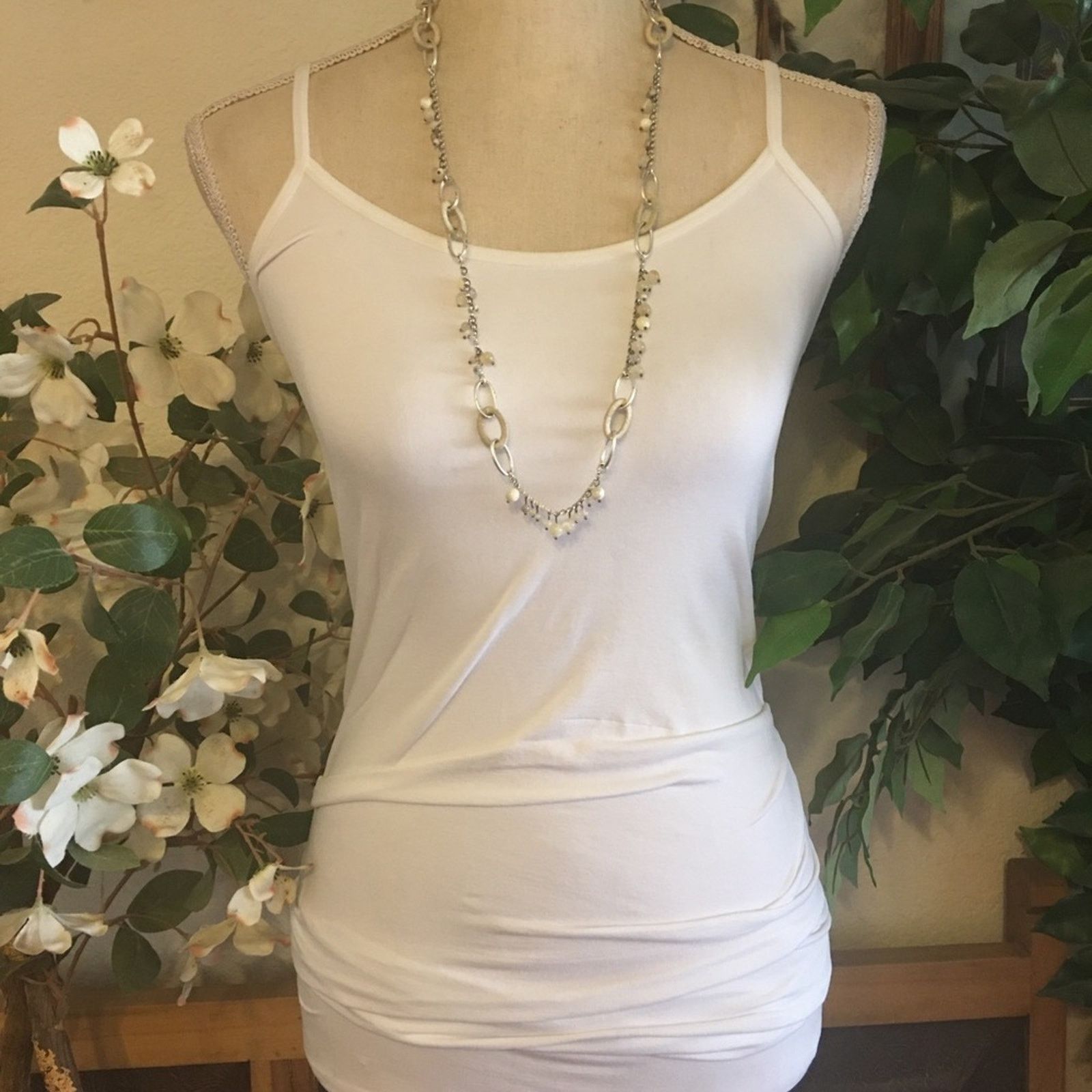Jewelry Beaded silver tone link long length necklace Size ONE SIZE - 3 Thumbnail