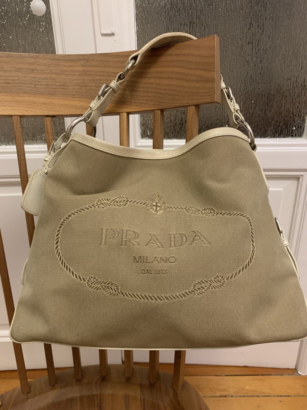 Prada jacquard logo bag