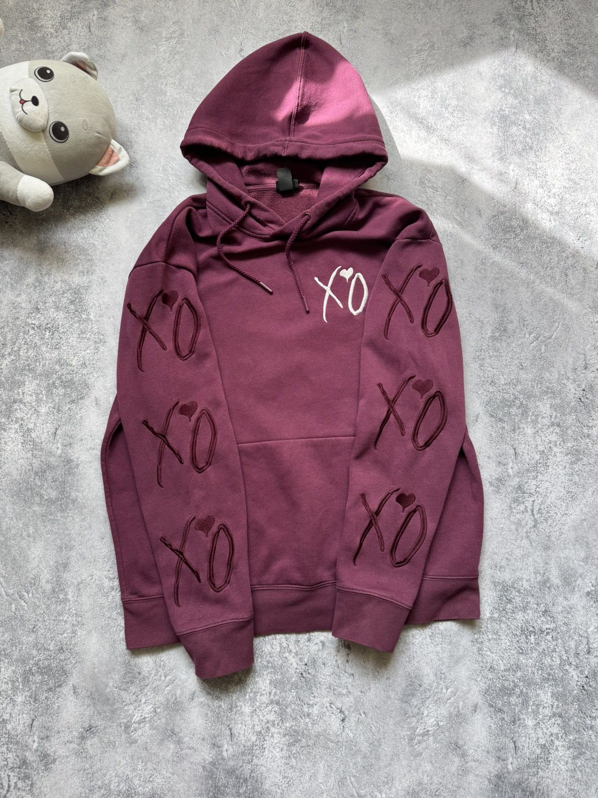 H&M Rare Y2K H&M The Weeknd XO Big Tiger Logo Hoodie Burgundy Size US L / EU 52-54 / 3 - 6 Thumbnail