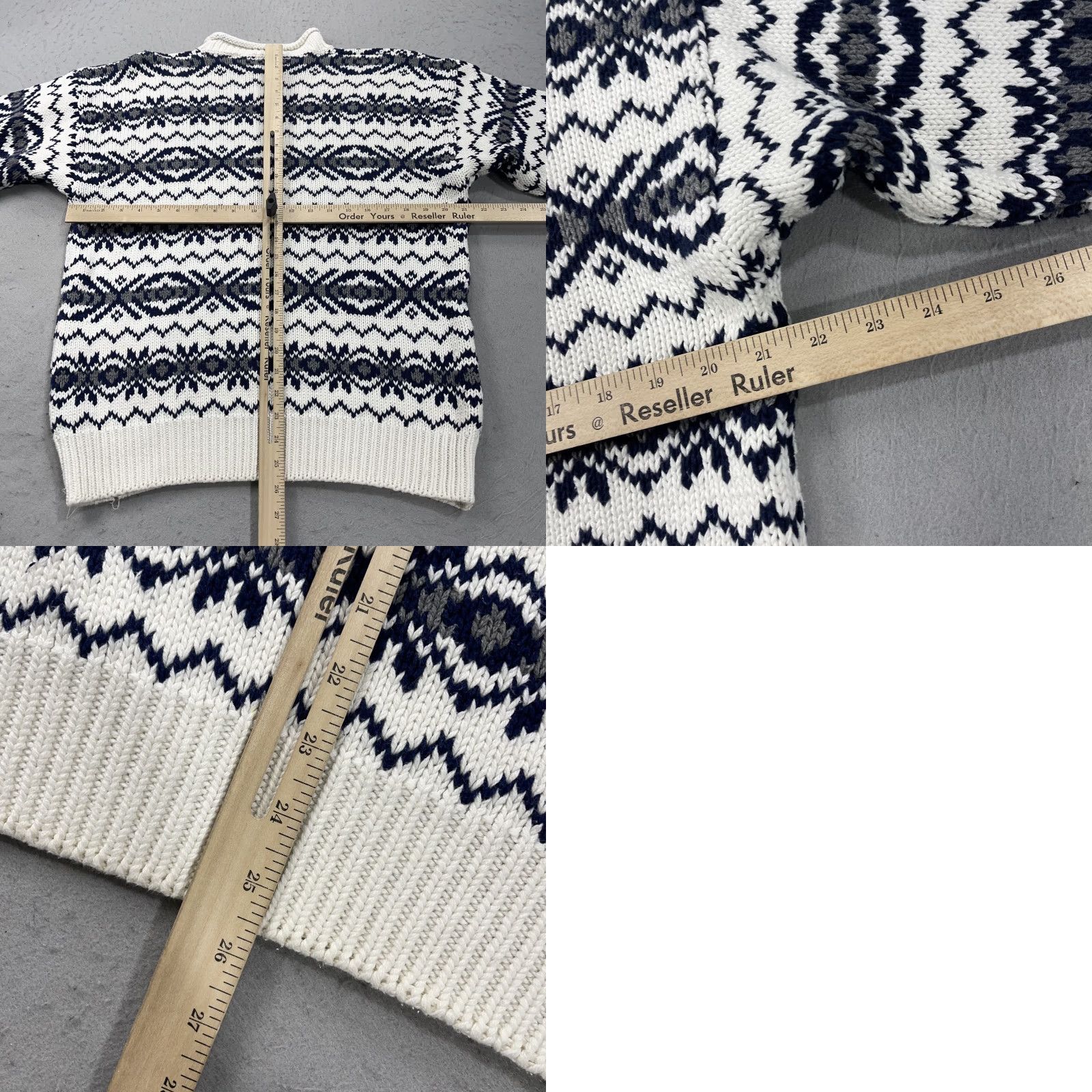 Gap VINTAGE Gap Sweater Mens M White Roll Neck Fair Isle Knit Grandpa 90s Size US M / EU 48-50 / 2 - 8 Thumbnail