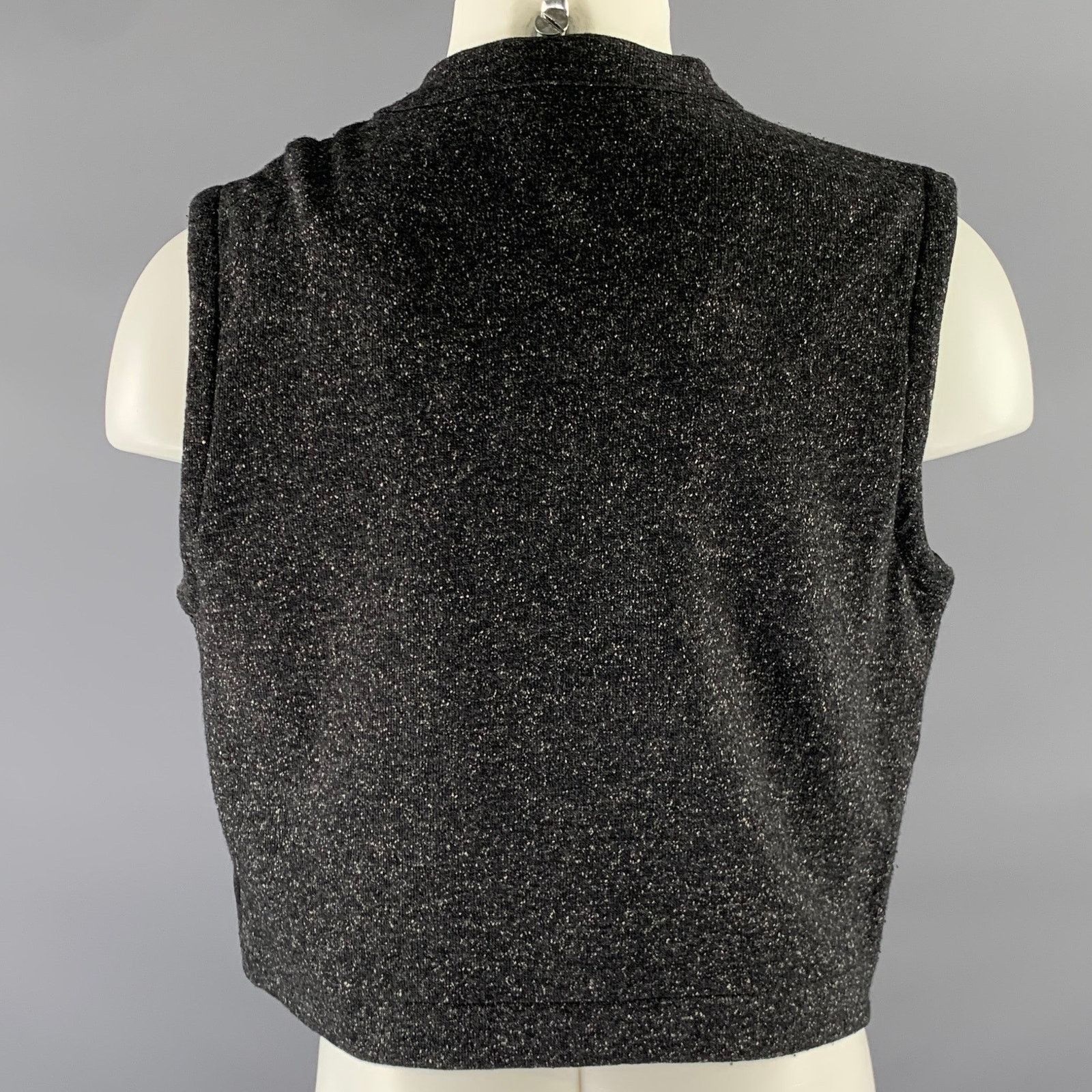 Giorgio Armani GIORGIO ARMANI Grey Heather Wool Blend Patchpocket Vest Size 40R - 4 Thumbnail