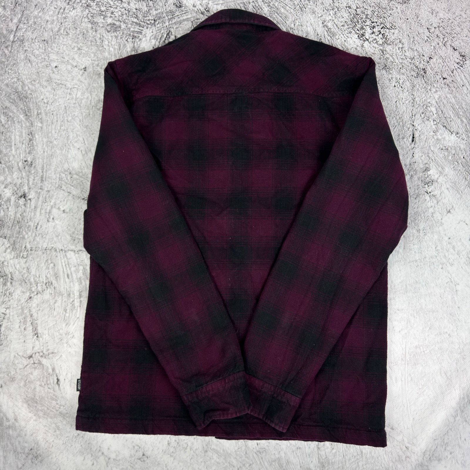 Stussy Stüssy Men's Black Red Cotton Check Flannel Shacket Small Size US S / EU 44-46 / 1 - 8 Thumbnail