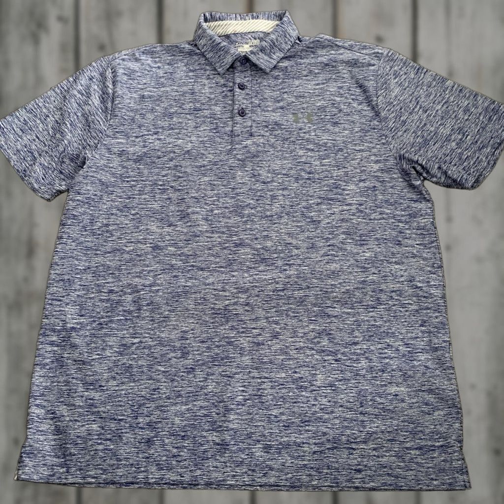 Under Armour Under Armour Polo Shirt Mens XL Purple Heather Blue Loose Heatgear Performance Size US XL / EU 56 / 4 - 1 Thumbnail