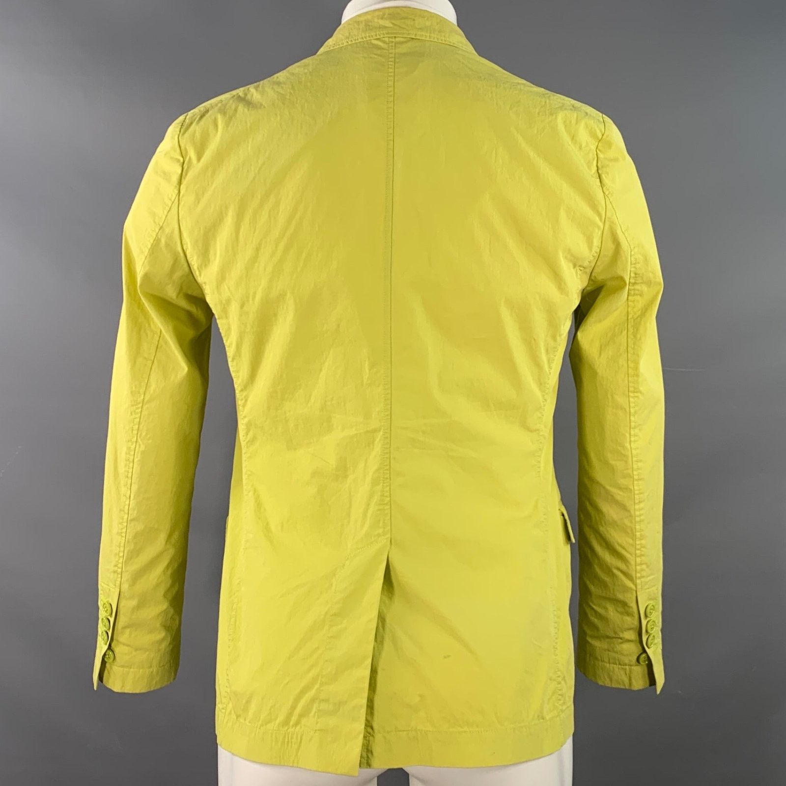 Viktor & Rolf Size 38 Yellow Cotton Blend Single Breasted Sport Coat Size 38R - 3 Thumbnail