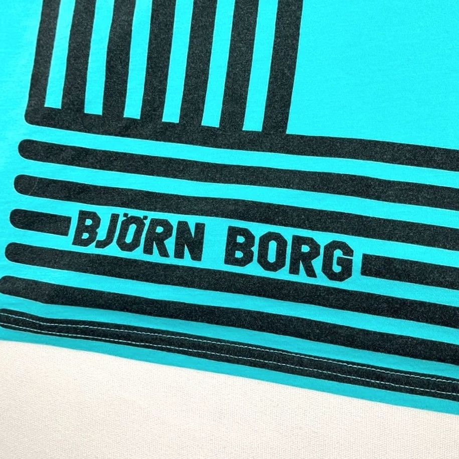 Vintage Bjorn Borg Shirt Mens XL Blue Teal Active Tennis Workout Training Liam Graphic Print Size US XL / EU 56 / 4 - 2 Thumbnail