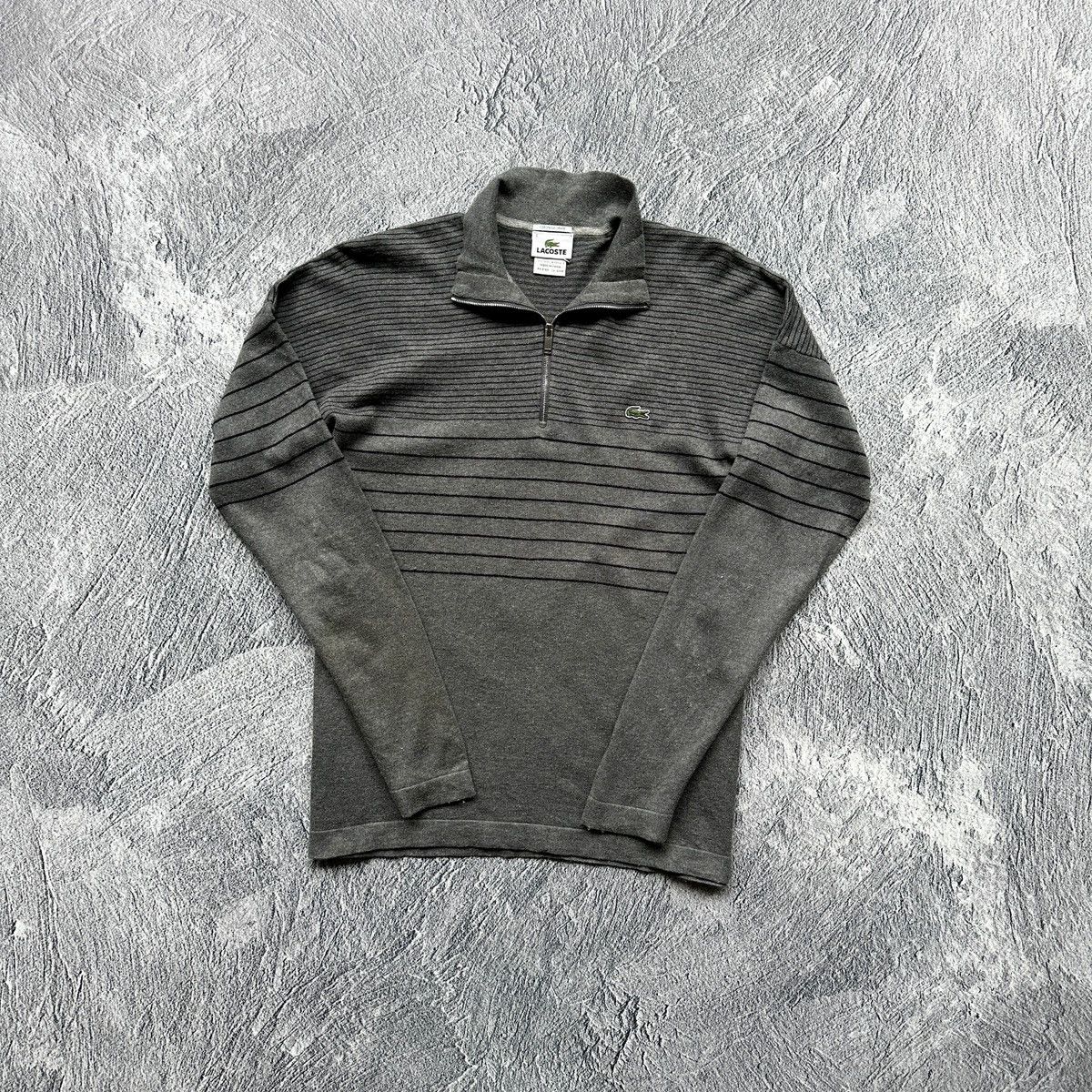 Lacoste Vintage Men’s Lacoste Cashmere Sweater 1/4 Zip Dark Gray Size US M / EU 48-50 / 2 - 6 Thumbnail