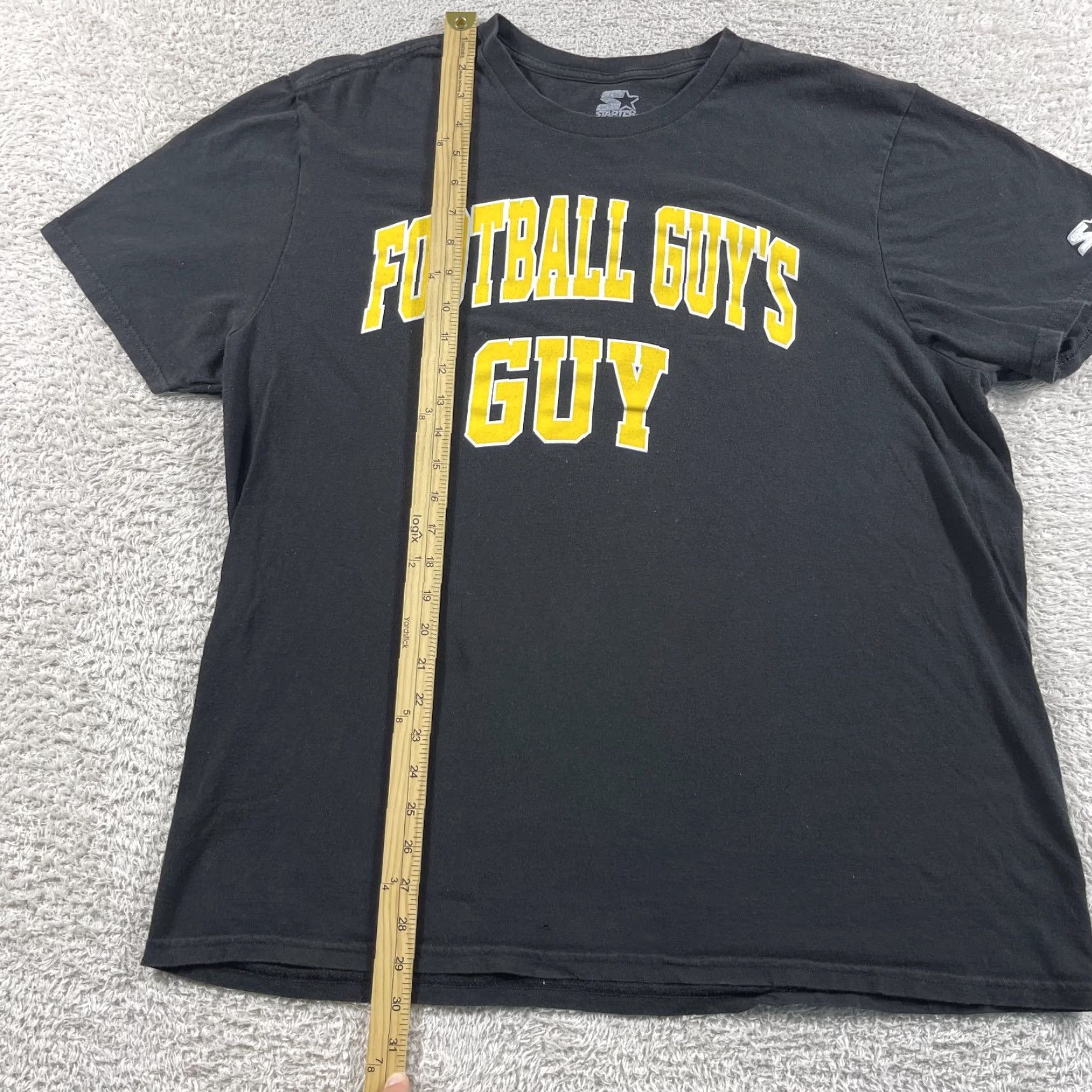 Starter VINTAGE Barstool Sports Starter T Shirt Mens 2XL Black Football Guy's Guy Podcast Yellow Size US XXL / EU 58 / 5 - 4 Thumbnail