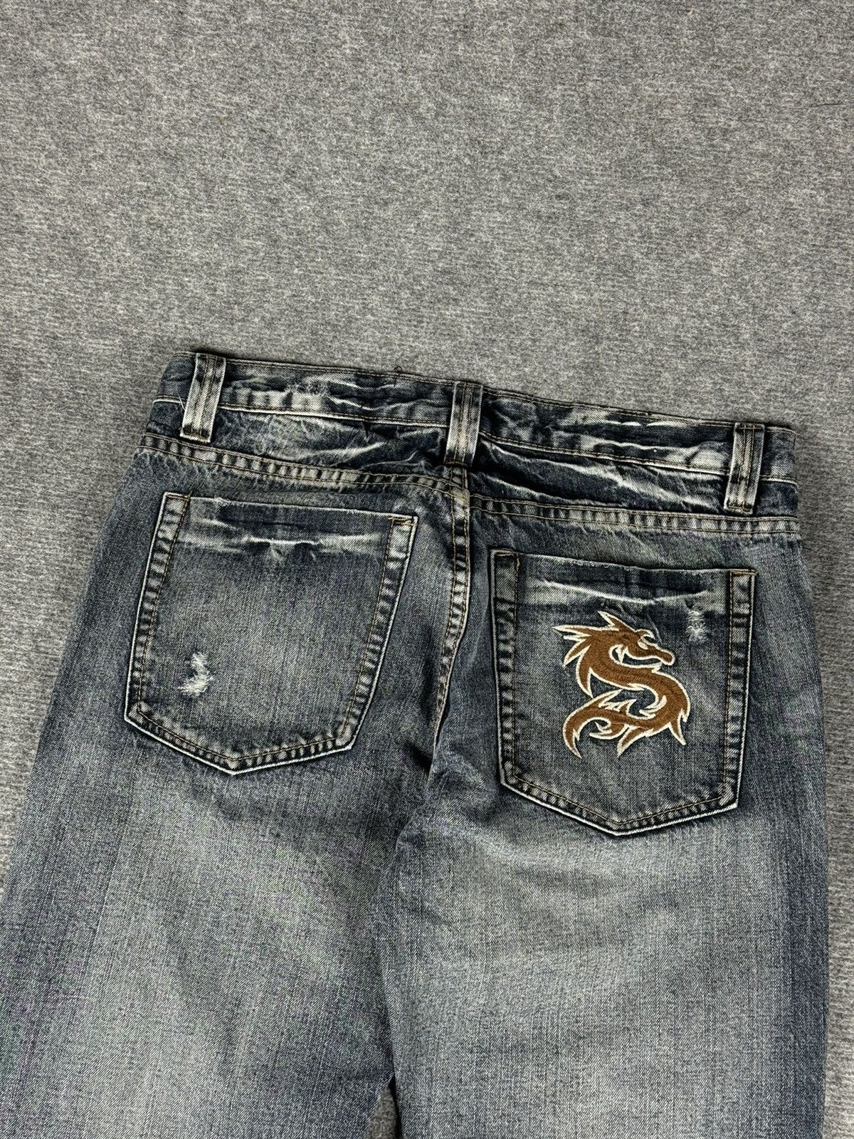Japanese Brand Vintage distressed denim emroidered swag pants y2k denim Size US 34 / EU 50 - 3 Thumbnail