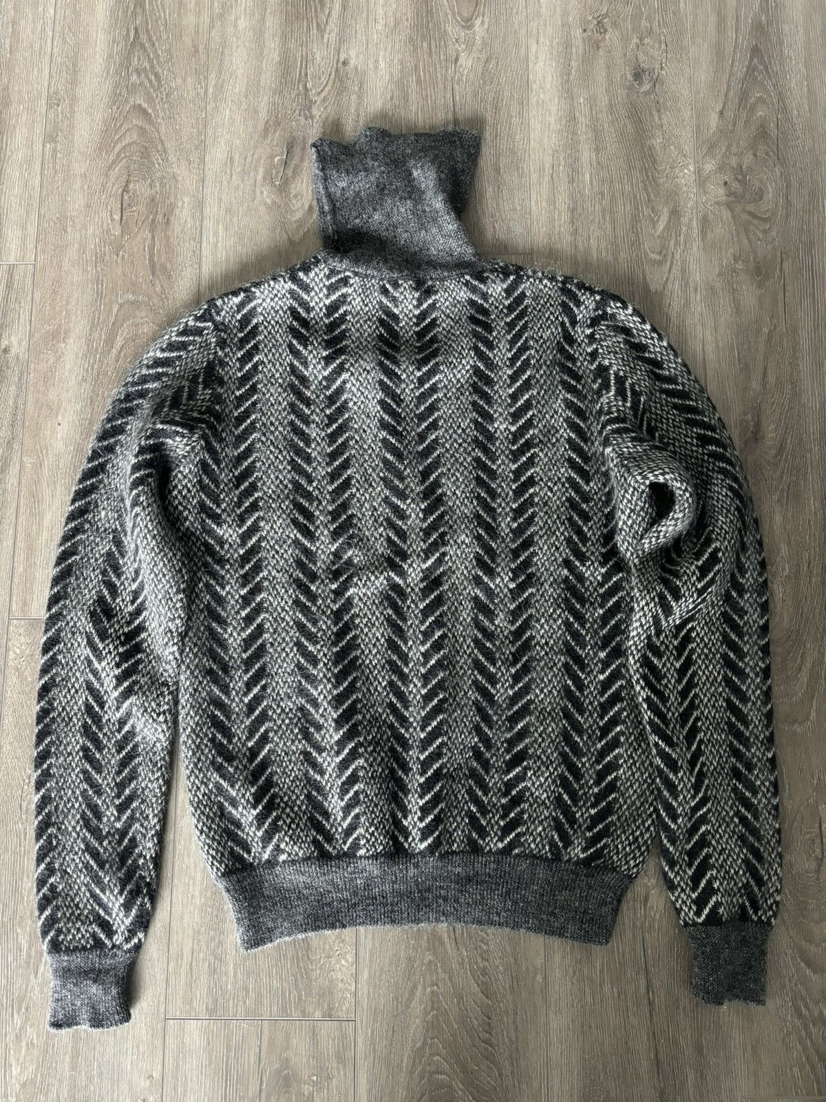 image of Saint Laurent Paris Slp Mohair Sweater Turtleneck in Black, Men's (Size Medium)